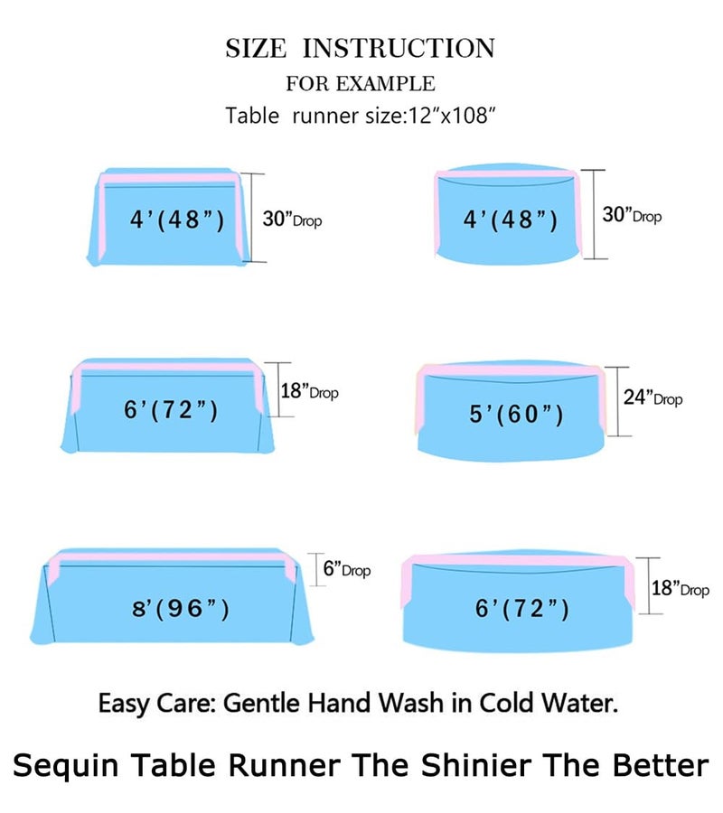 ShiDianYi 14" x 108" Black-Sequin Wedding Table Runner - Glitter, Halloween Decoration - Image 5